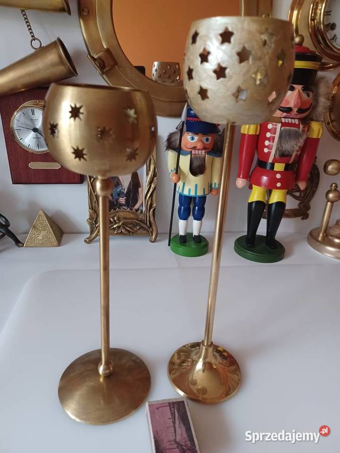 Komplet dwóch lampionów mosiężnych