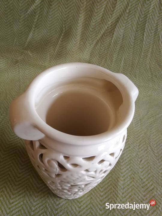Ażurowy wazon ceramiczny Flower Dekor kremowy