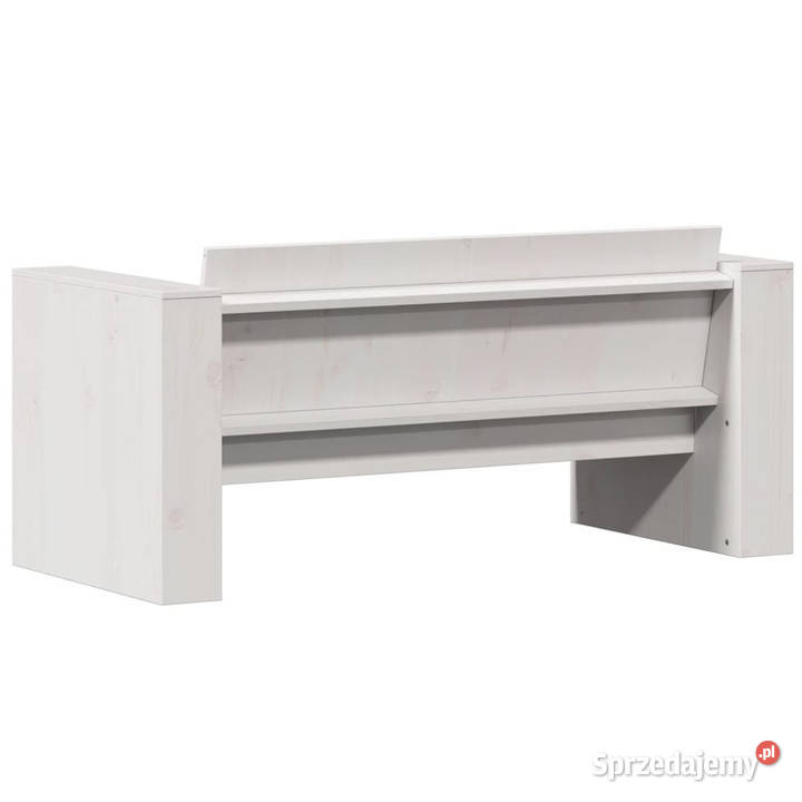Sofa ogrodowa 2osobowa biała 134x60x62 drewno