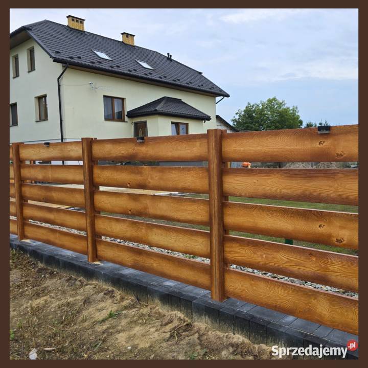 Ogrodzenie z betonu betonowe drewno imitacja Budowa Kielce