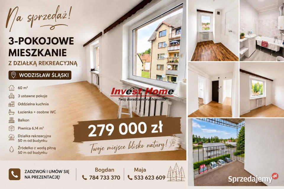 Mieszkanie do sprzedania Wodzisław Śląski 60m2 sprzedam