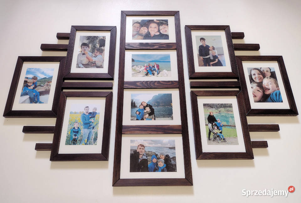 Drewniana Multirama Ramka na 10 zdjęć 15X21 Katowice