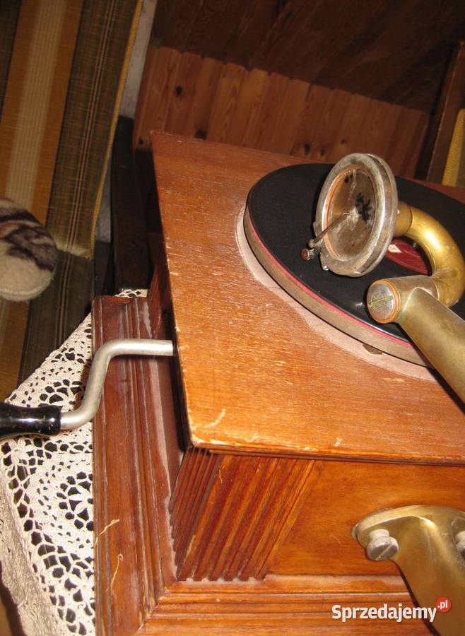 Gramofon z tubą lata 1920 r wielkopolskie Poznań
