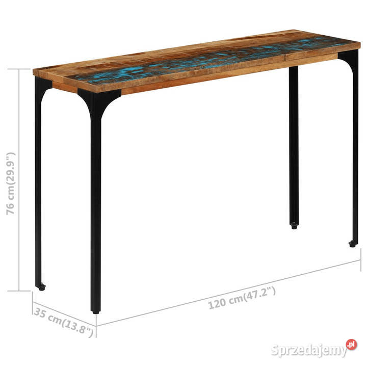 Stolik konsola 120x35x76 z drewna z odzysku mazowieckie