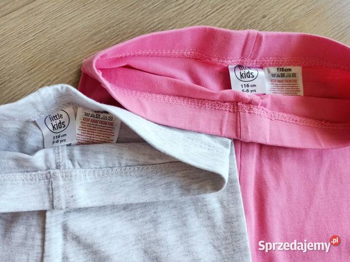 Leginsy getry dziewczęce różowe i szare 116 Płock