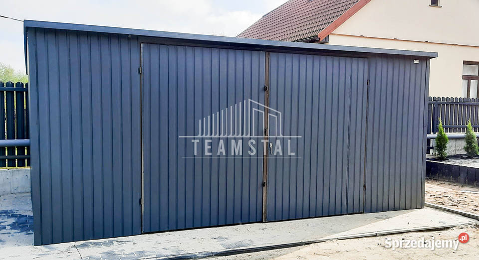 GARAŻ BLASZANY 6m x 5m spad tył Brama antracyt Sprzedaż Piła