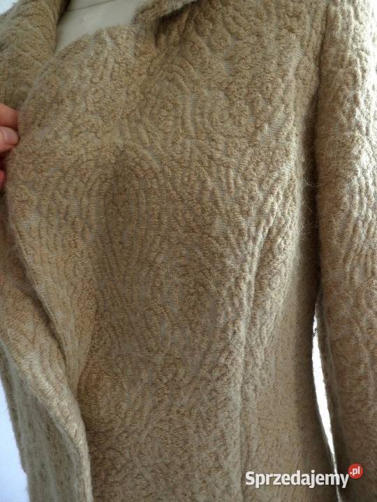 Marynarka Wełniana Beżowa Żakardowa Camelowa Marks&amp;Spencer Marynarki i żakiety Łomża