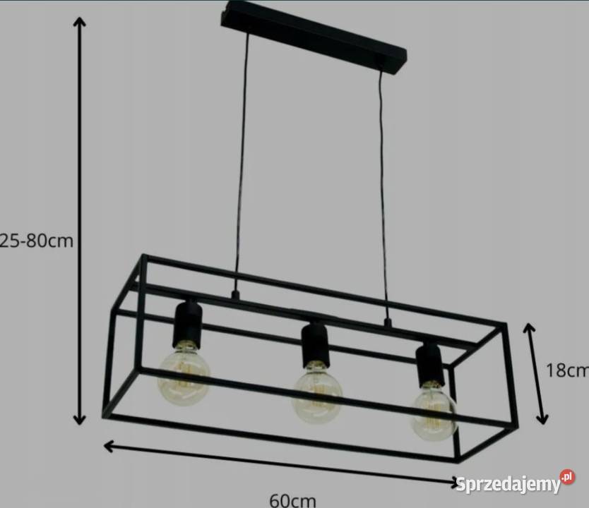 lampa loft wisząca czarna z żarówkami plafon Bełchatów sprzedam