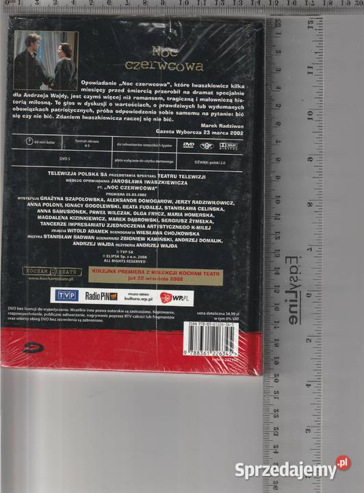 Noc czerwcowa Szapołowska reżWajda DVD Pruszków