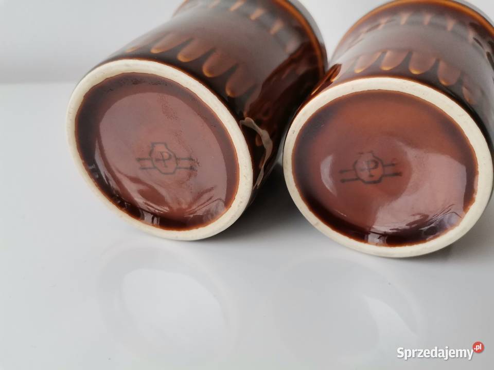 Stare nieużywane 2 kubki porcelit Pruszków PRL Katowice