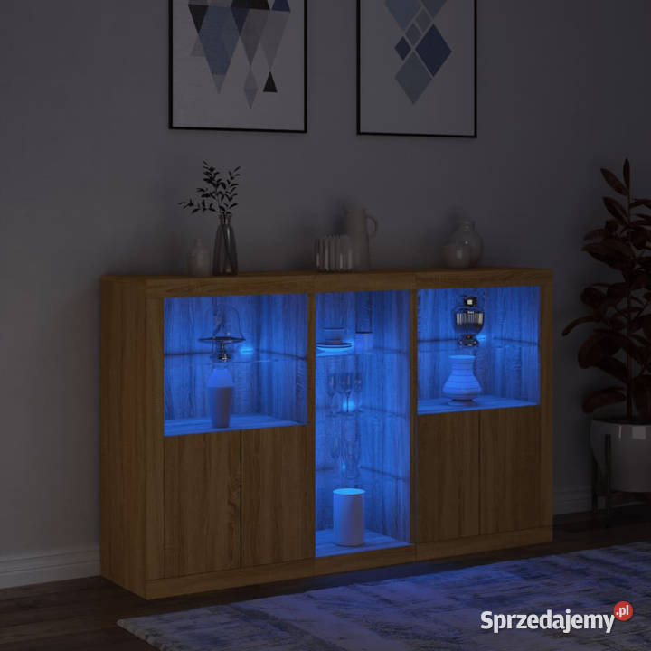 Szafka z oświetleniem LED dąb sonoma 162x37x100 Pozostałe Warszawa