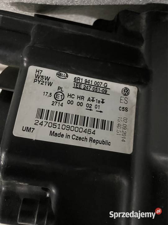 Lampa lewy przód Vw Polo V 0914 Rok produkcji 2014 śląskie