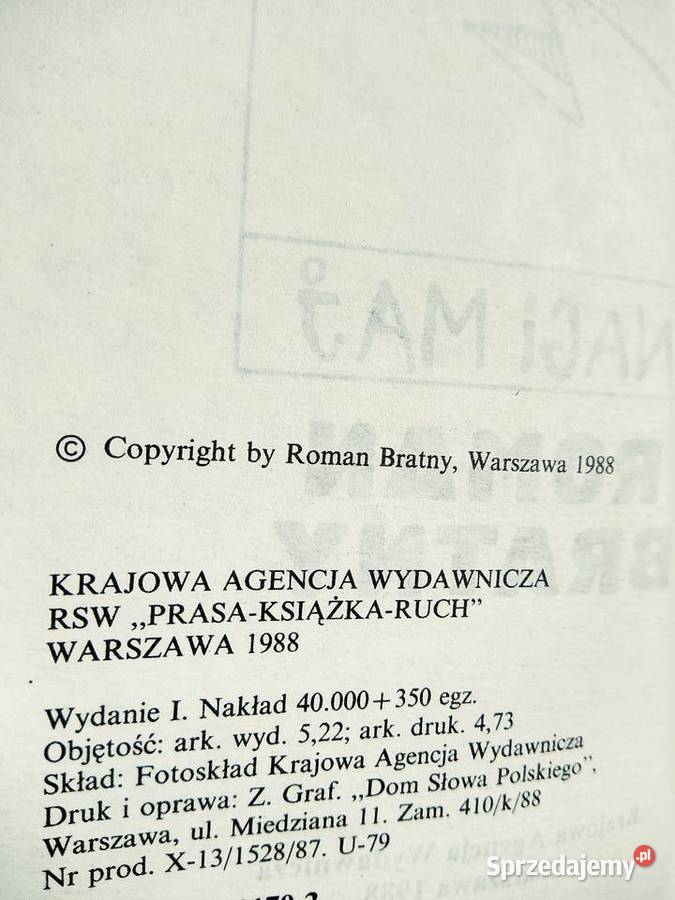Nagi maj ksiąŻki pierwsze wydanie Bratny Warszawa