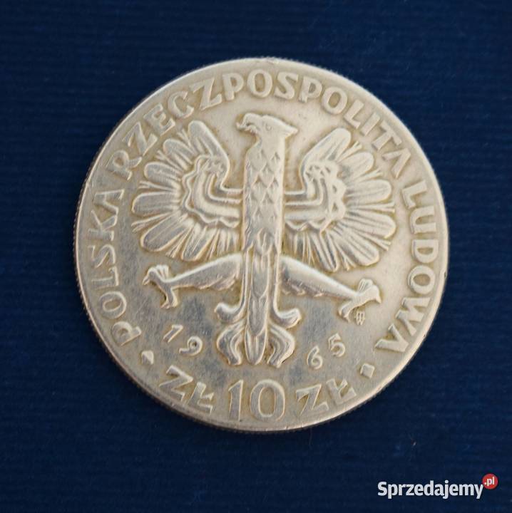 Warszawska Nike moneta z 1965 nominał 10 PRL Chełmno