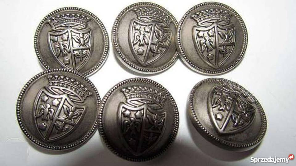 Guziki z herbem tarcza korona lew lubelskie