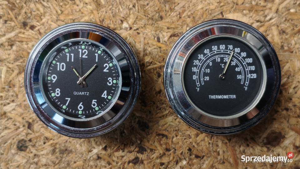 Zegarek termometr chromowany na motocykl Częstochowa