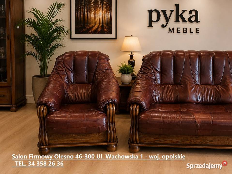 Komplet FRYDERYK 311 Skóra Naturalna Dąb