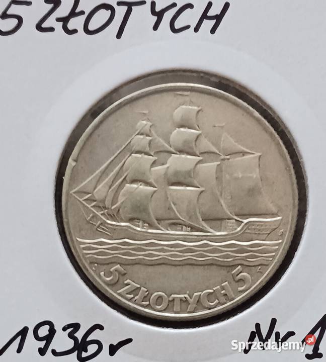 5 Żaglowiec 1936 r 1 Piękne oryginał Konin