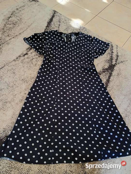 Sukienka damska czarna w białe kropki czarny Spódnice i sukienki Biłgoraj sprzedam