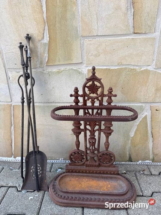 Stary żeliwny zestaw kominkowy dolnośląskie Bystrzyca Kłodzka sprzedam