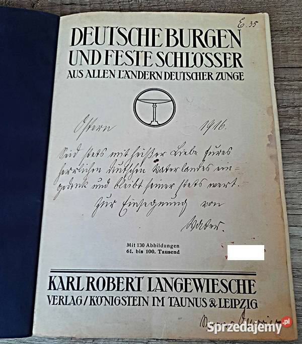 Deutsche Burgen album zamków w j niemieckim Ostrów Wielkopolski