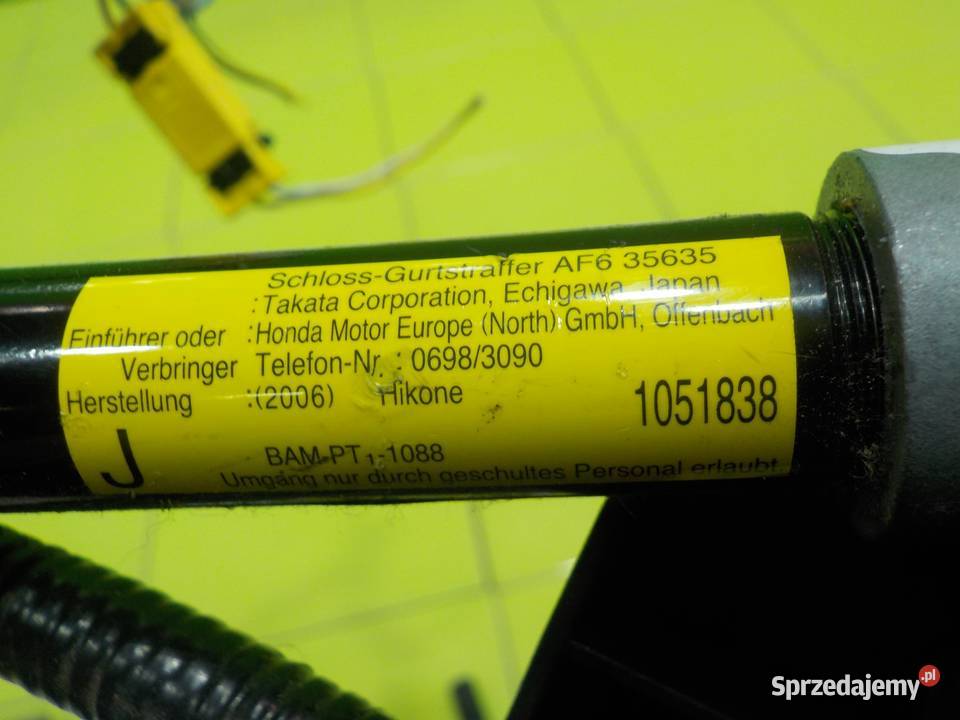 HONDA CIVIC VIII UFO 07r napinacz pasa prawy Pasy bezpieczeństwa mazowieckie