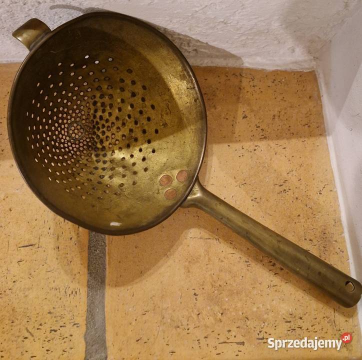 Stary durszlak miedziany antyk do zawieszenia lubelskie Lublin