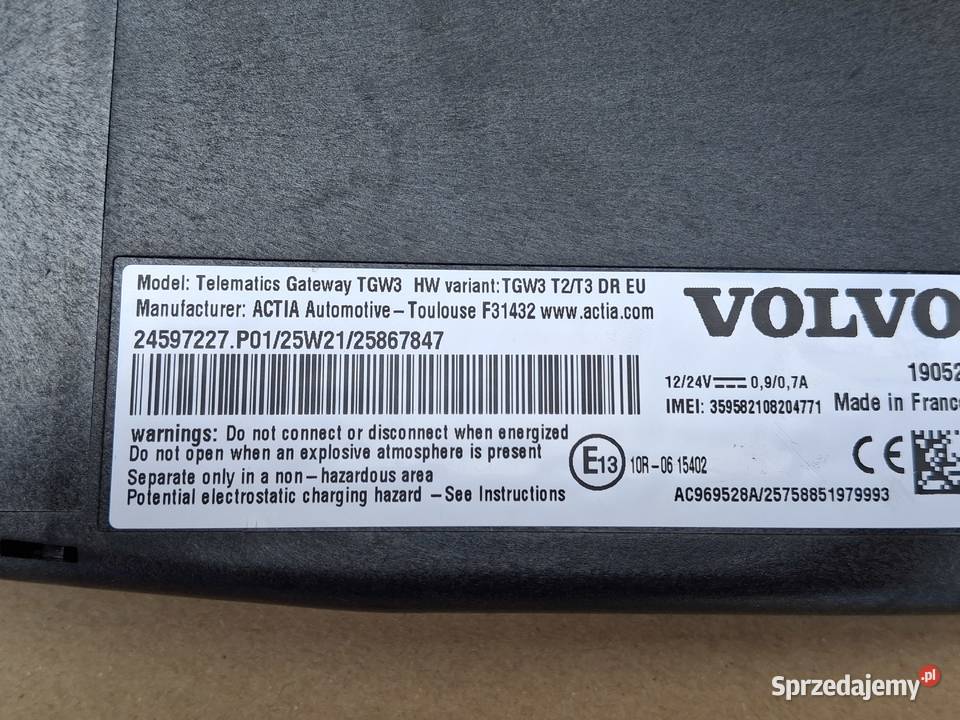 VOLVO FH4 FH5 MODUŁ STEROWNIK TELEMATICS TGW3 lubuskie Bieleń