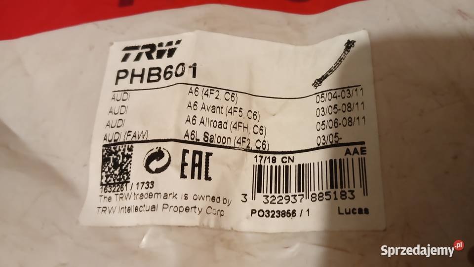 Przewód elastyczny gumowy TRW THB 601 audi A6 osobowe Szczecin