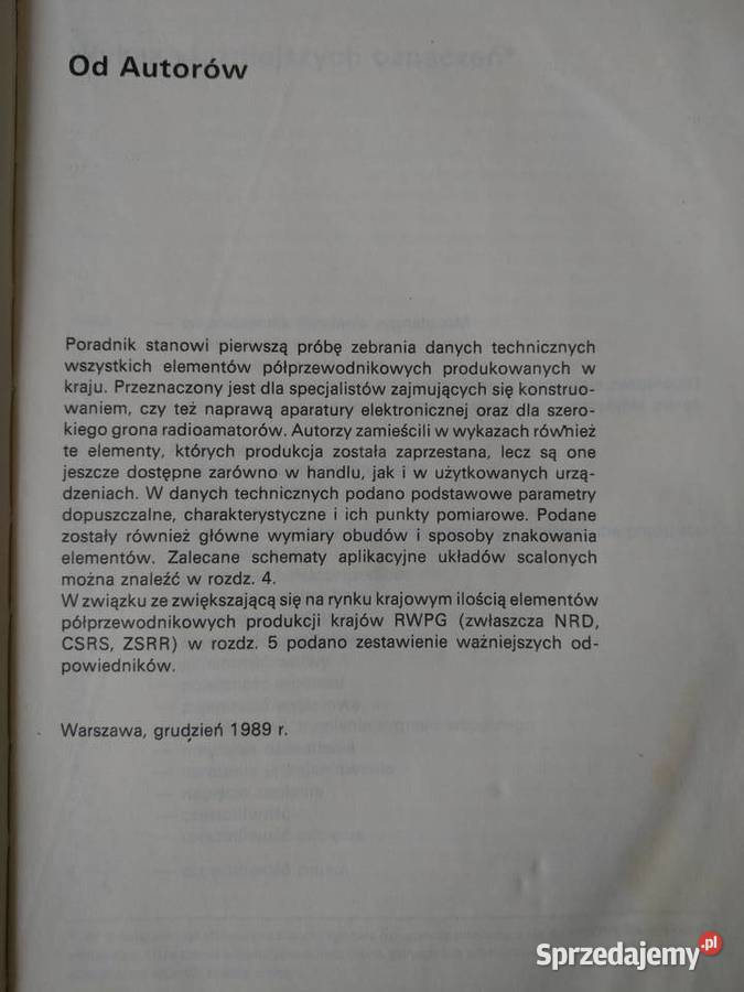 Podzespoły elektroniczne półprzewodniki Poradnik Gdańsk sprzedam