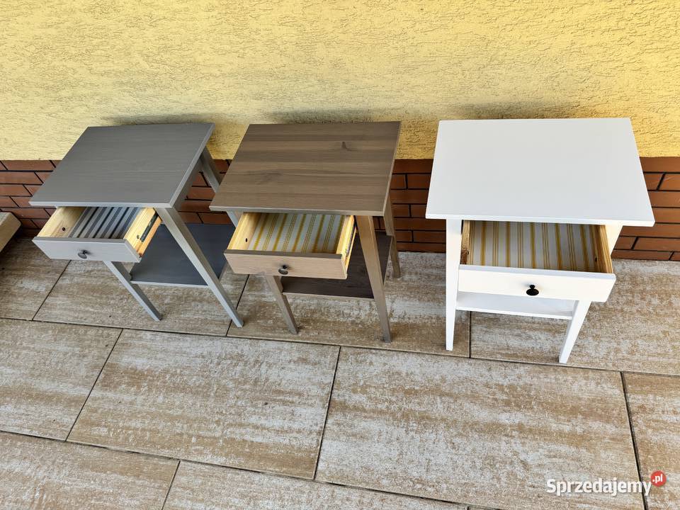 Szafki nocne Hemnes Ikea drewniane z szufladką i Sulbiny