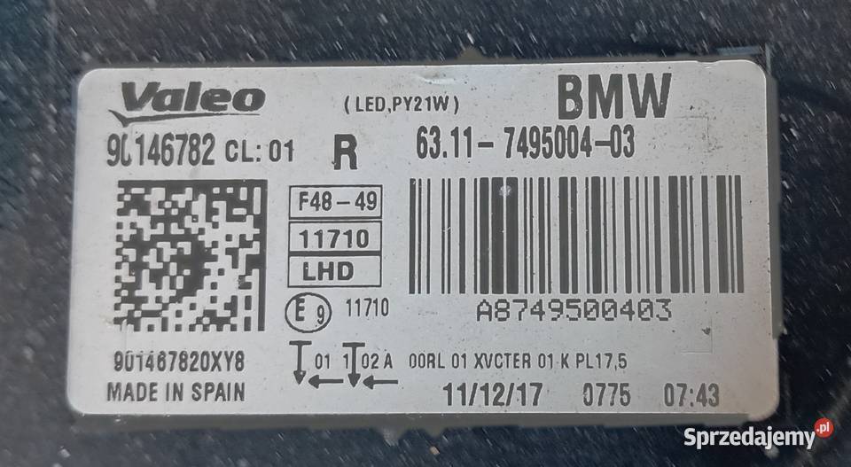 Bmw X1 F48 Full Led reflektor lampa prawy przód osobowe