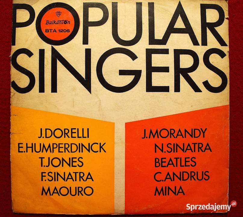 Popular Singers płyta z roku 1975 składak płyta winylowa kujawsko-pomorskie