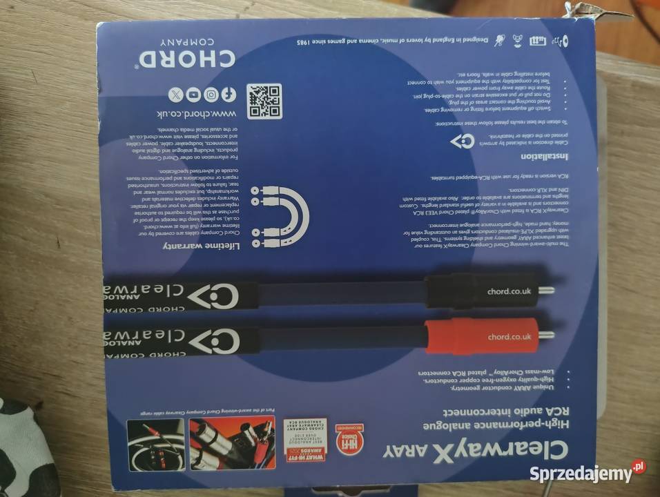 Przewód 2xrca chord clearway array 2 x05 m sprzedam