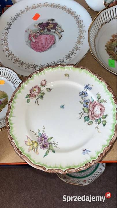 Talerz ręcznie zdobiony Sygn Aina Wedin 1955