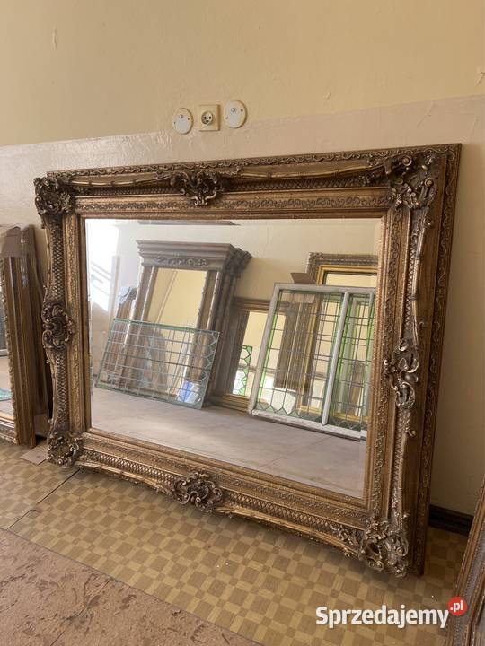 Ogromne kryształowe lustro w rzeźbionej ramie Bystrzyca Kłodzka