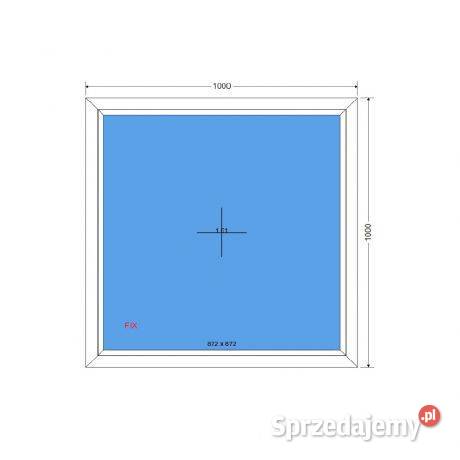 Okno PCV FIX 1000 x 1000 100 x 100 BIAŁE dolnośląskie sprzedam