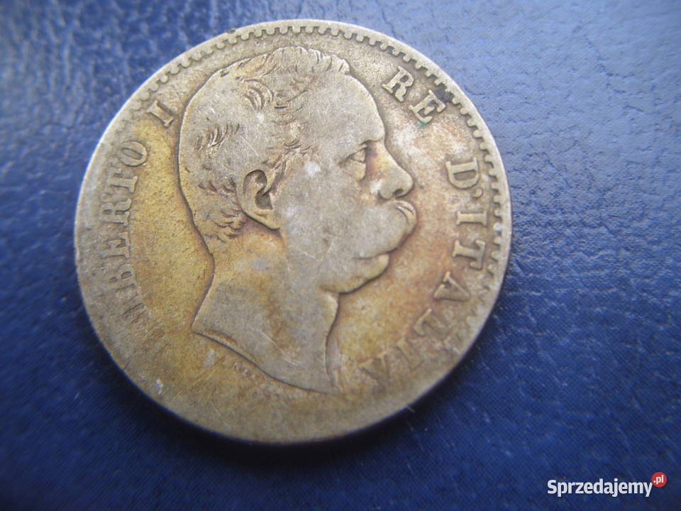 Stare monety 2 lir bezz daty Włochy srebro Lesko
