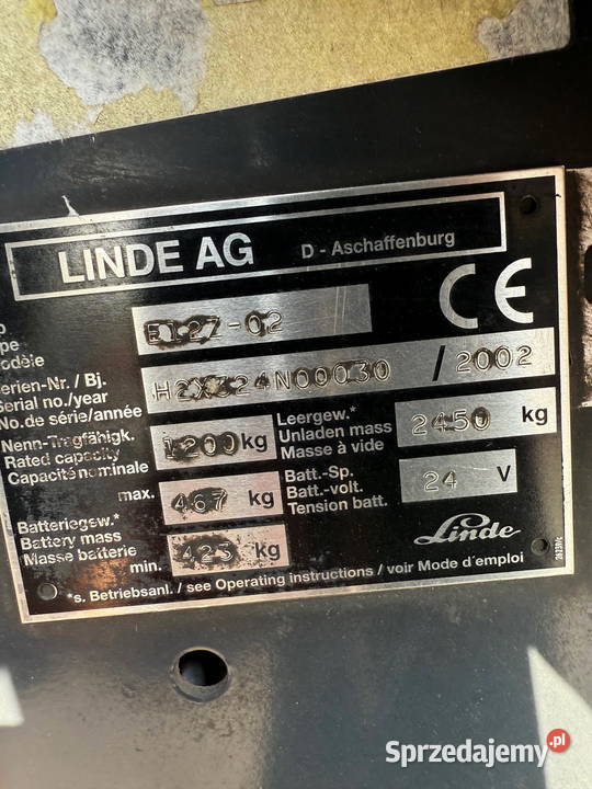 wózek widłowy elektryczny LINDE E12Z02 wolny sprzedam