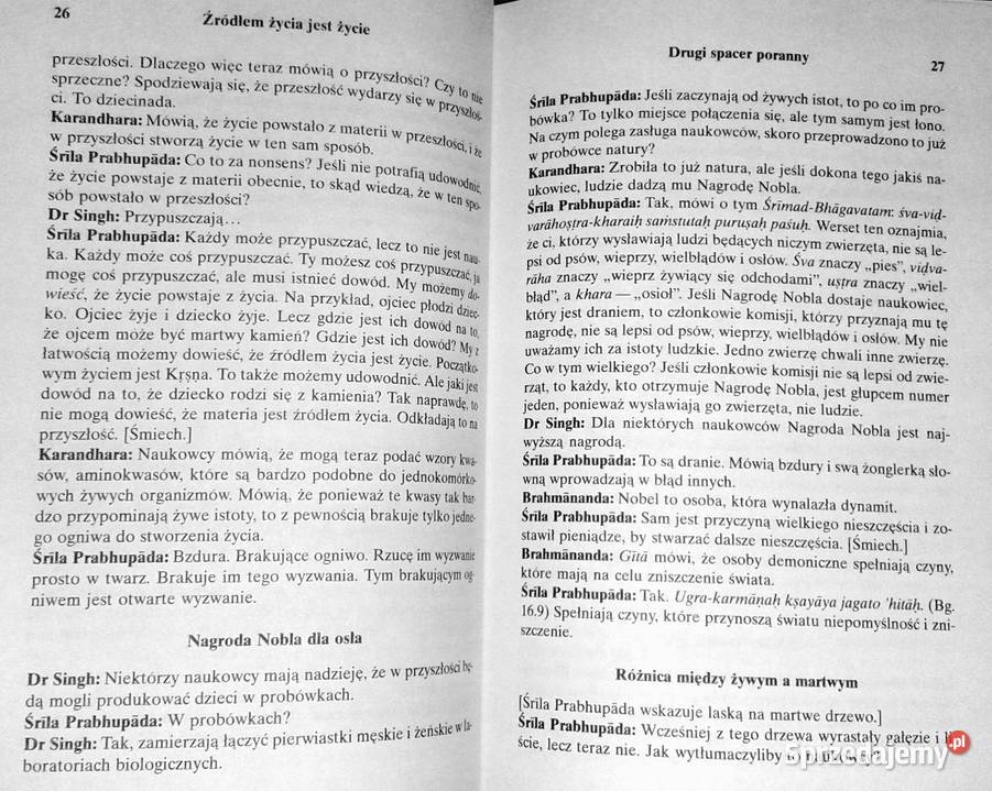 Źródłem życia jest życie Sri Srimad AC Chełm