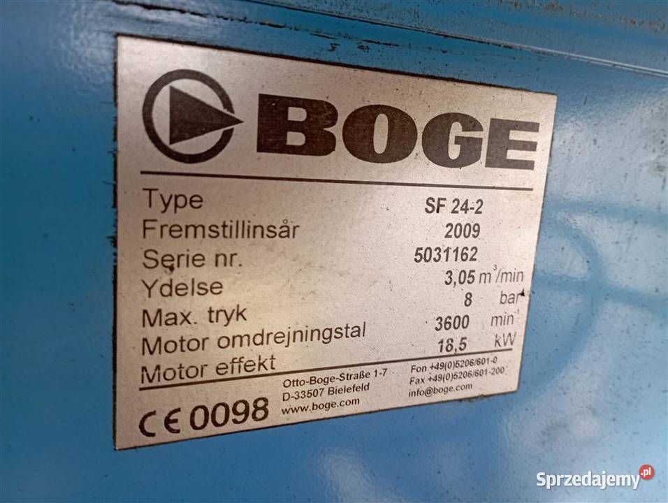 Sprężarka srubowakompresor Boge SF242S012000 Kompresory Wilków