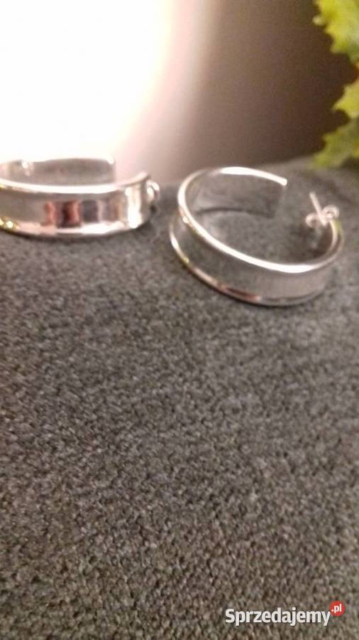 Kolczyki kółka stal chirurgiczna posrebrzane Bieruń