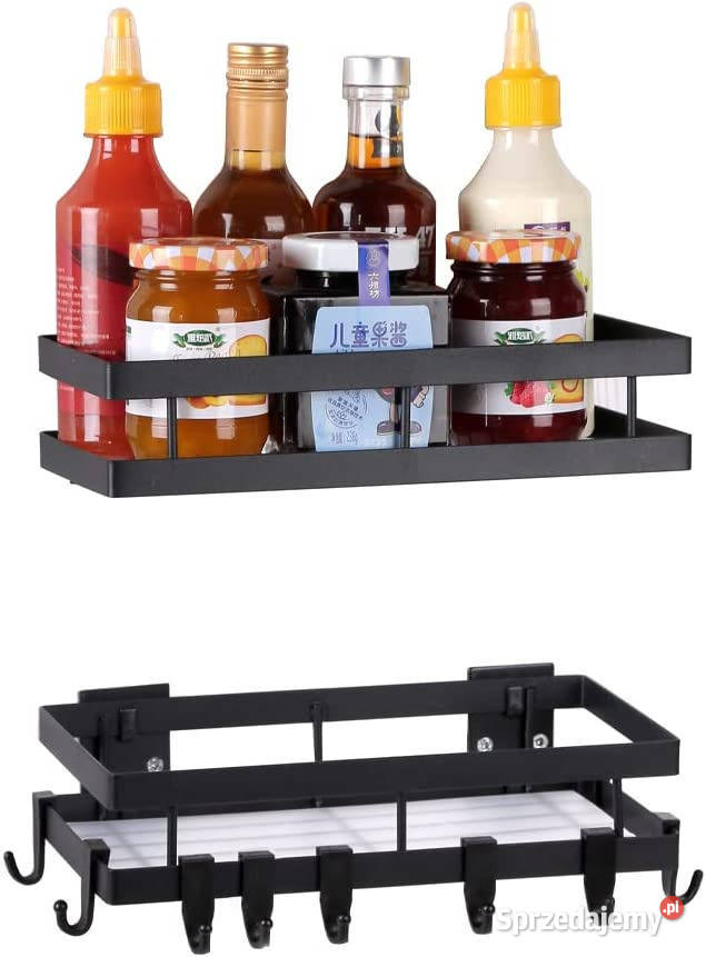 Przybornik czarny metalowy do kuchni 2 Warszawa