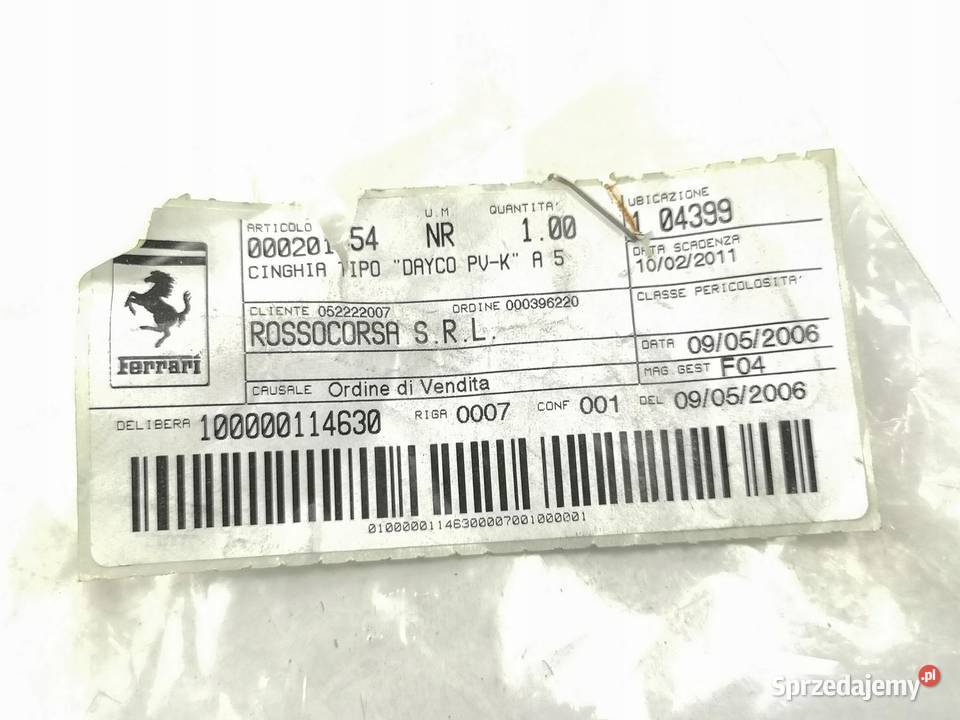 PASEK KONTROLNY WSPOMAGANIA FERRARI 360 2006
