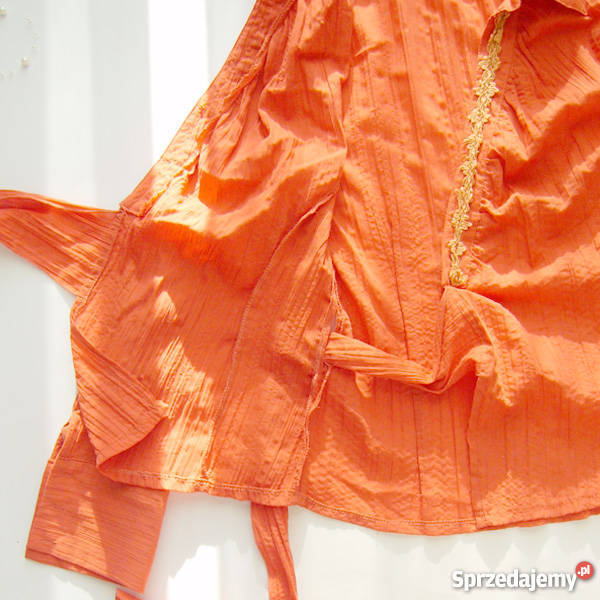 Bluzka pomarańczowa wiązana