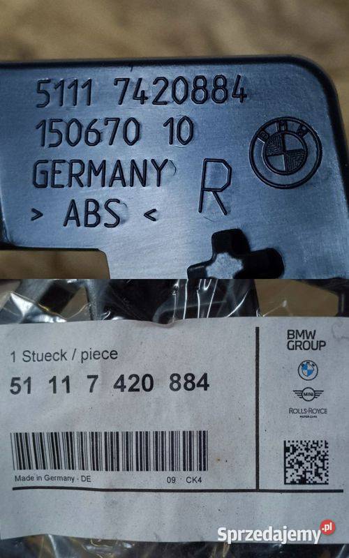 BMW 8 G14 G15 G16 ŚLIZG MOCOWANIE ZDERZAKA PRAWY Pleszew