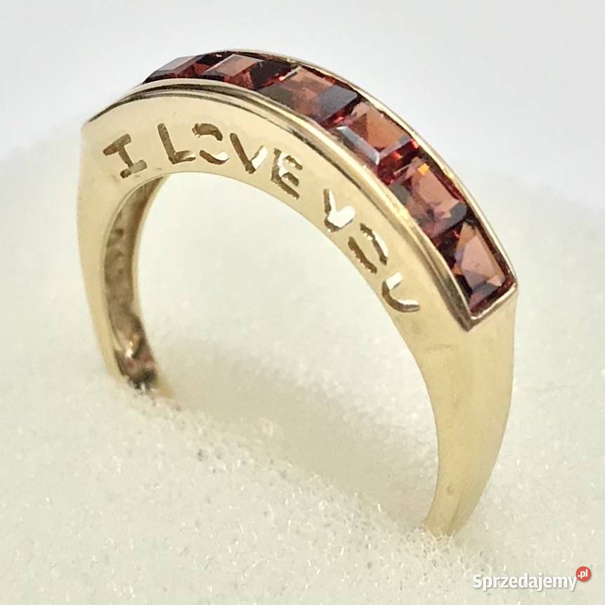 Złoty pierścionek 585 14K I LOVE YOU Kocham Cię Warszawa