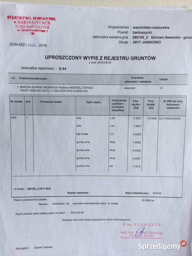 ziemia rolna 37ha obr Janikowo gmGórowo Ił rolna
