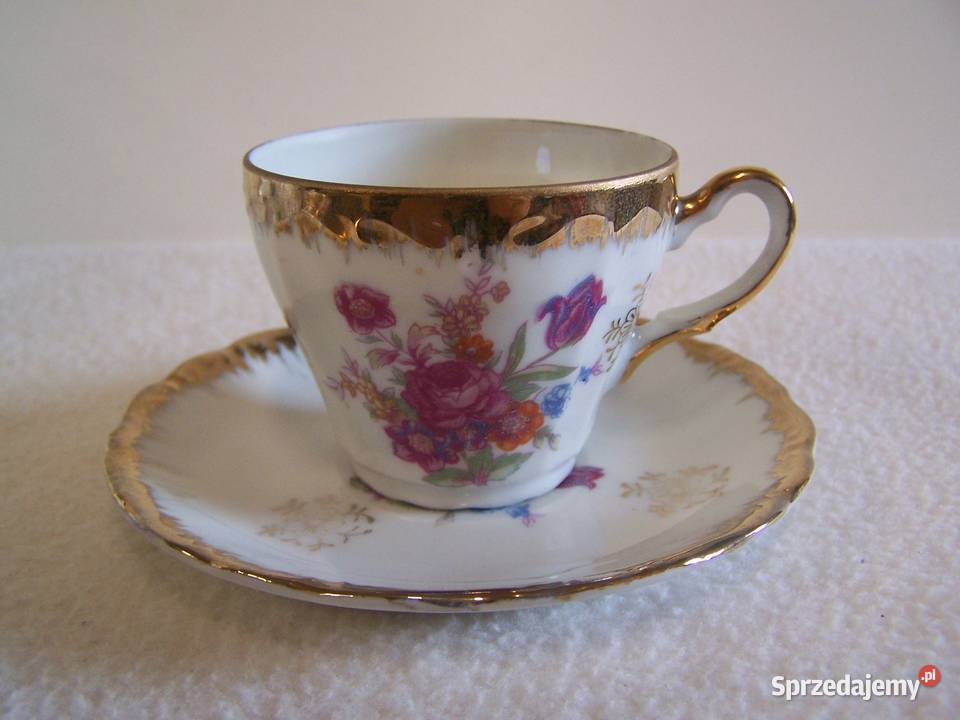 Porcelanowy serwis bukiety kwiatów z bogatym Koszalin