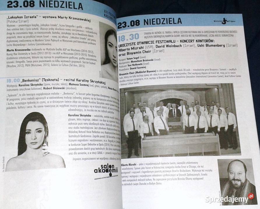 Warszawa Singera 12 Festiwal Kultury Żydowskiej miękka lubelskie Chełm sprzedam